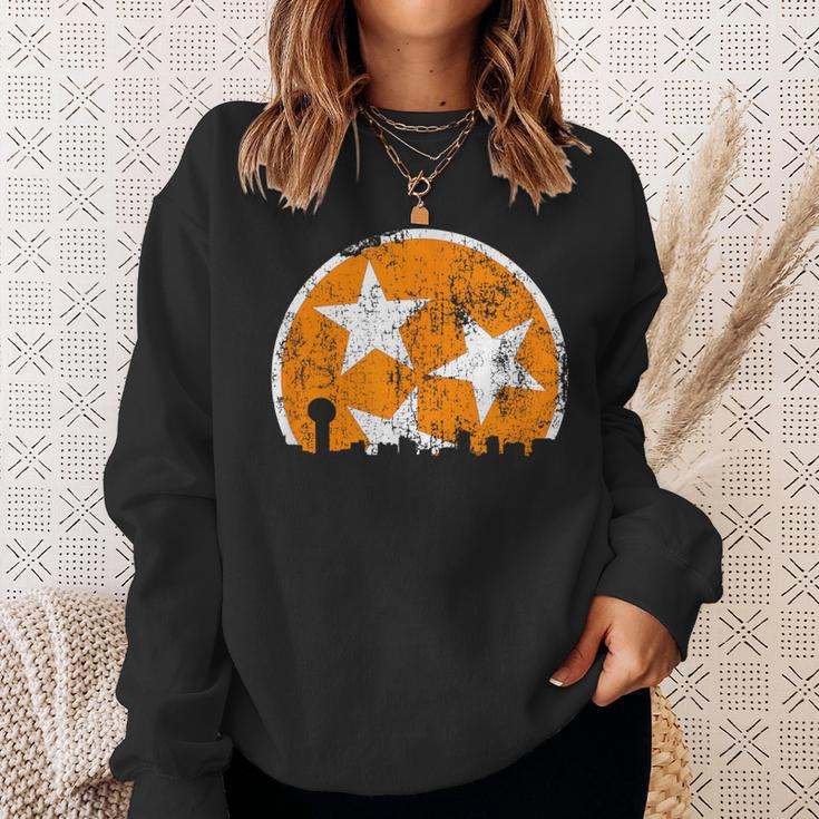 Unique Orange & White Tennessee State Flag Knoxville Skyline Sweatshirt Gifts for Her