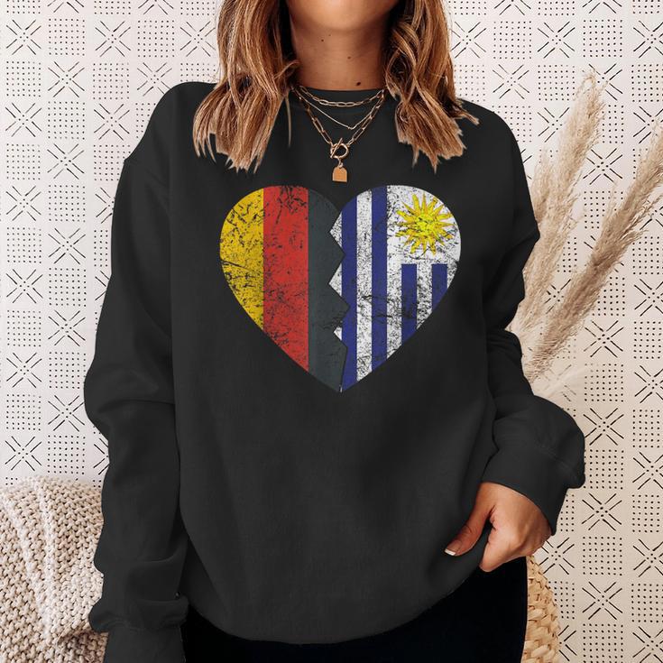 Uruguayische Deutsche Flagge Herz Deutschland Uruguay Flagge Wurzeln Sweatshirt Geschenke für Sie