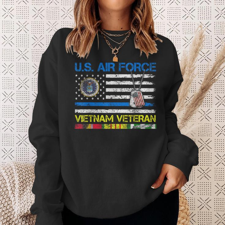 US Air Force Vietnam Veteran Usaf Veteran Flag Vintage Sweatshirt Gifts for Her
