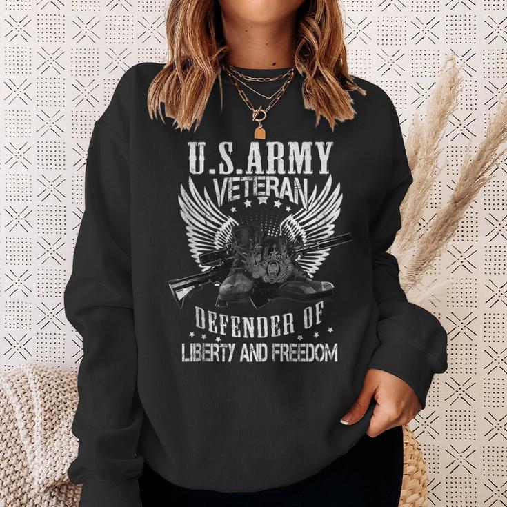 Us Army Veteran Defender Of Liberty Proud Us Army Veteran Sweatshirt Gifts for Her