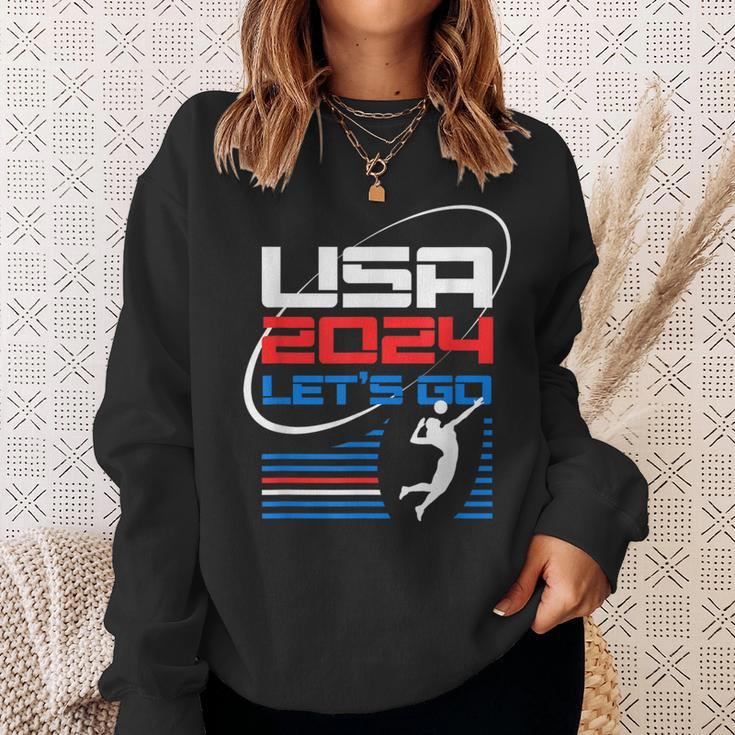 Usa 2024 United States American Sport 2024 Volleyball Sweatshirt Gifts for Her
