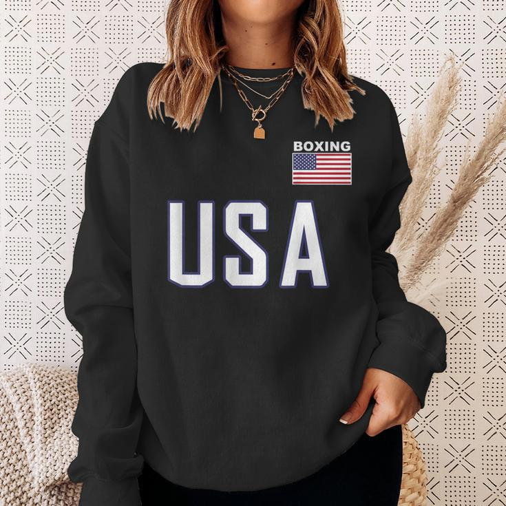 Usa Flag Boxing Cool Boxer Training Equipment Women Sweatshirt Gifts for Her