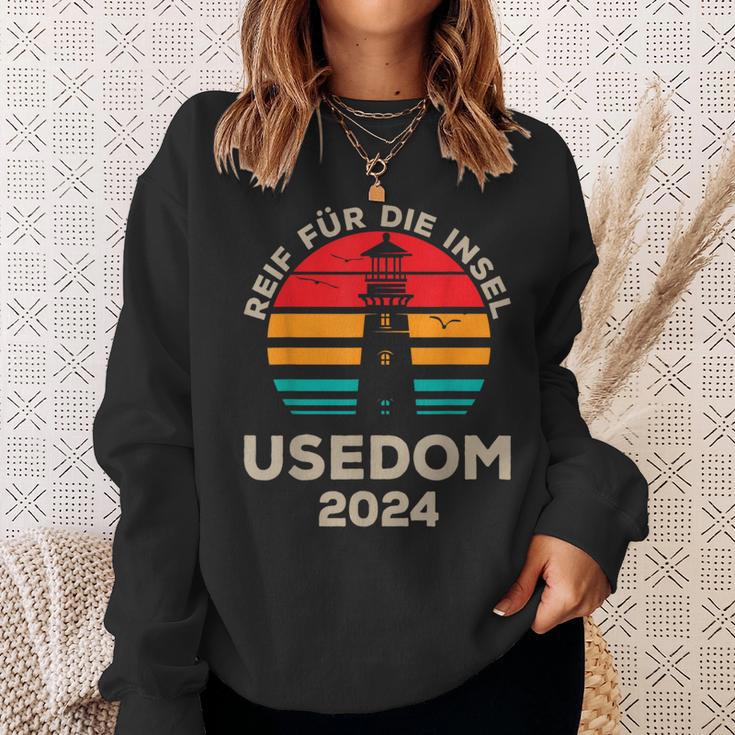 Usedom 2024 Inselreif Leuchtturm Motiv Sweatshirt Geschenke für Sie