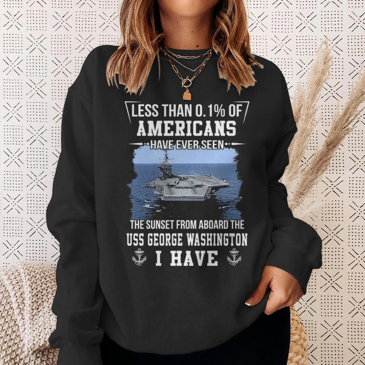 Uss George Washington Cvn 73 Sunset Sweatshirt Gifts for Her