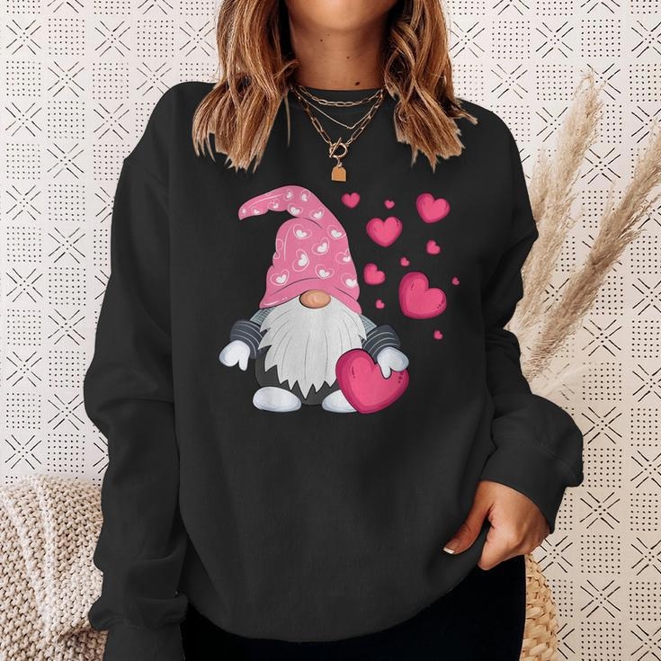 Valentine's Day Gnome Love Holding Red Heart Sweatshirt Gifts for Her