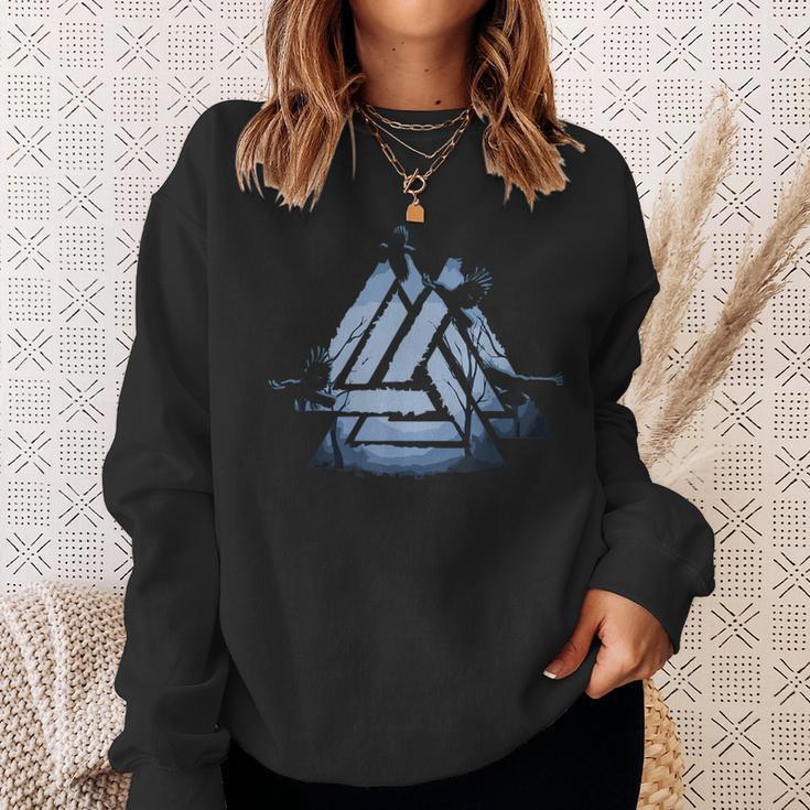 Valknut Symbol Ravens Odin's Wotan Knot Walhallaiking Sweatshirt Geschenke für Sie