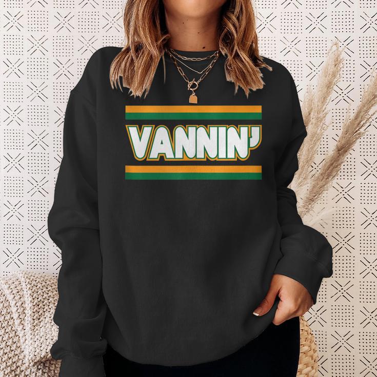 Vannin Stripes Vanning Green Orange Van Sweatshirt Gifts for Her