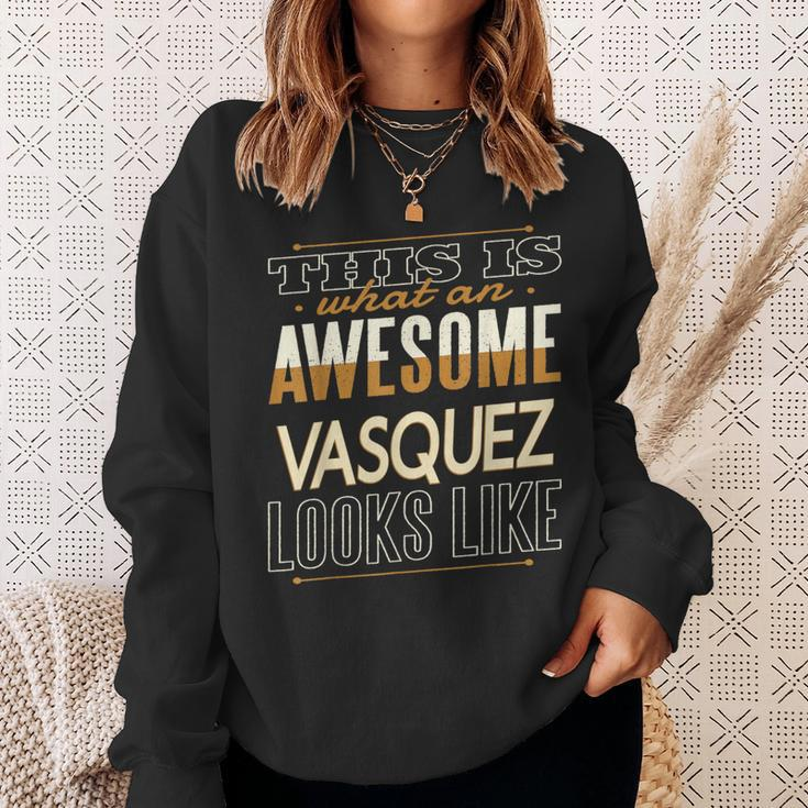 Vasquez Last Name Surname Matching Family Reunion Sweatshirt Gifts for Her