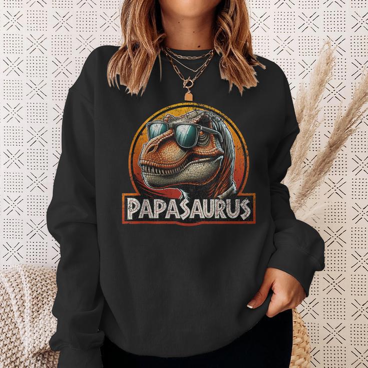 Vatertag Lustiger PapasaurusRex Dinosaurier Papa Familie Sweatshirt Geschenke für Sie