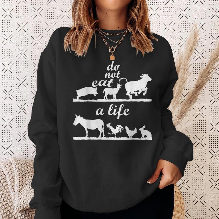 Vegan Animal Do Not Eat Life Raw Diet Vegi Sweatshirt Gifts for Her