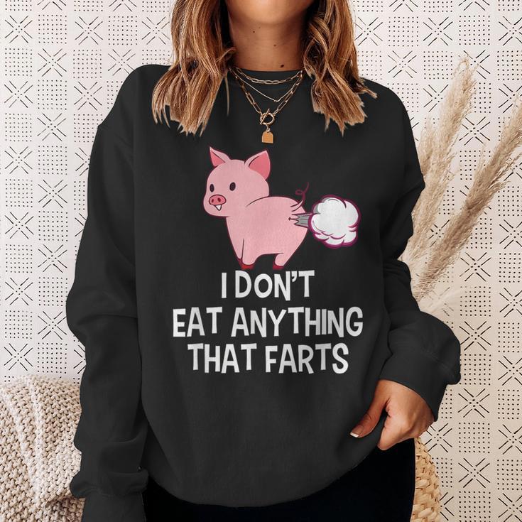 Vegan I Don't Eat Anything That Farts Pro Vegan Sweatshirt Gifts for Her