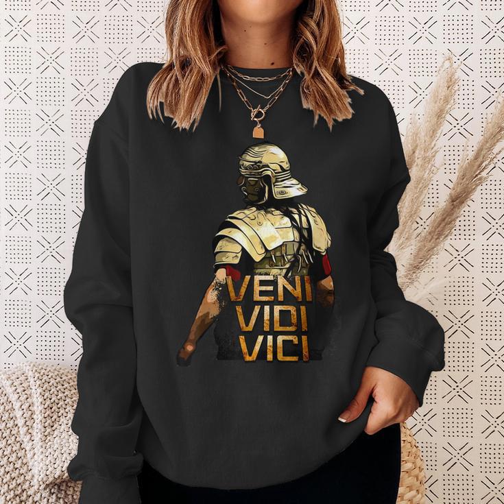 Veni Vidi Vici Spqr Roman Empire Quote Sweatshirt Geschenke für Sie