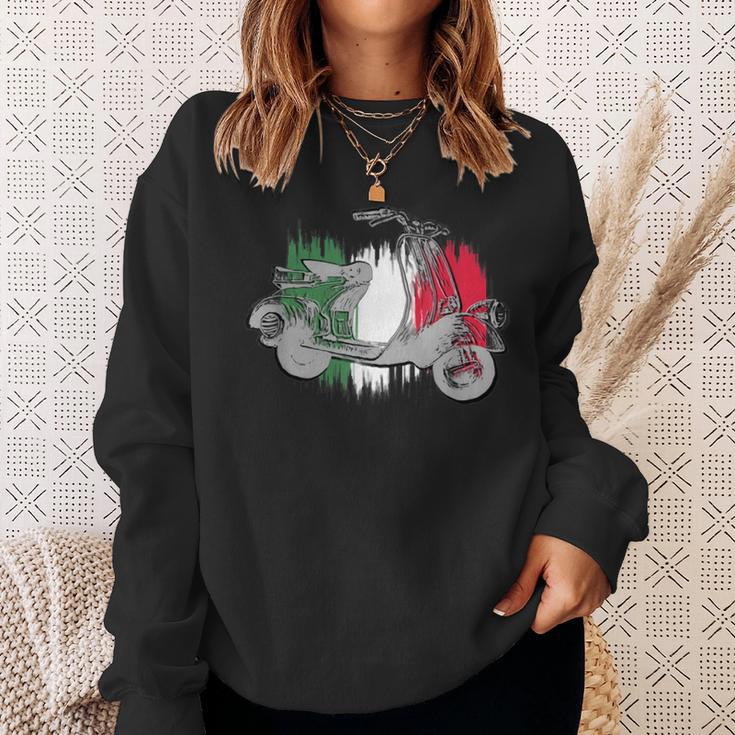 Vespa Scooter Vintage Retro Italian Flag Sweatshirt Geschenke für Sie