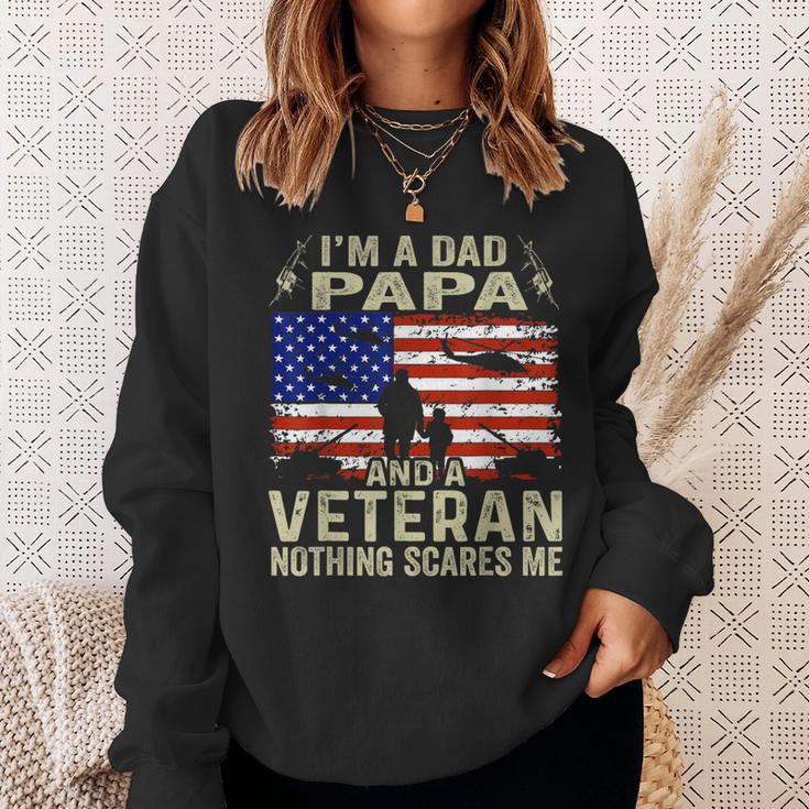 Veteran For Fathers Day I'm A Dad Papa Veteran Sweatshirt Gifts for Her