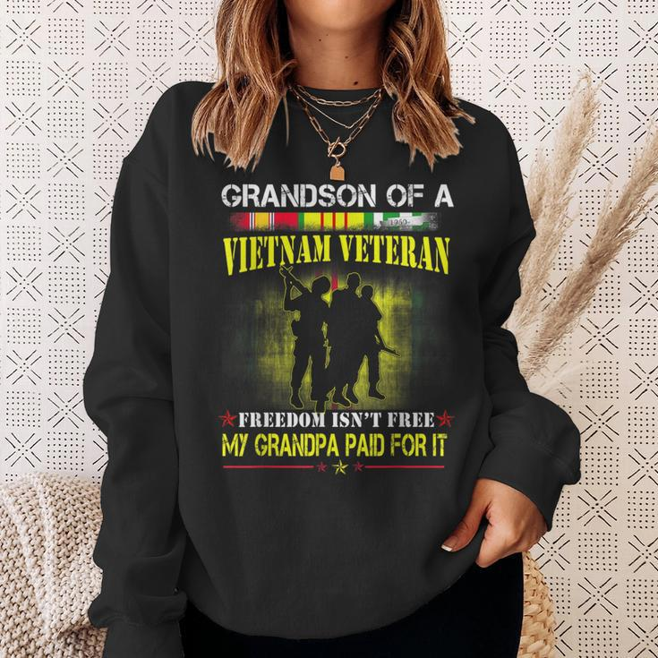 Vietnam Veteran Grandson My Grandpa Paid For It Sweatshirt Gifts for Her