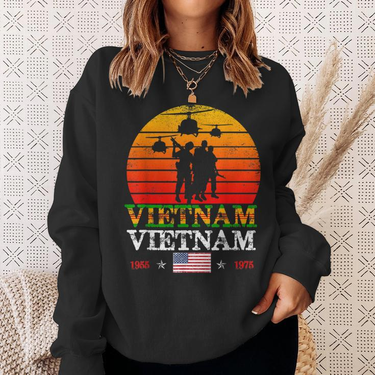 Vietnam Veteran Helicopter Bell Uh1 Huey Vintage Sweatshirt Gifts for Her