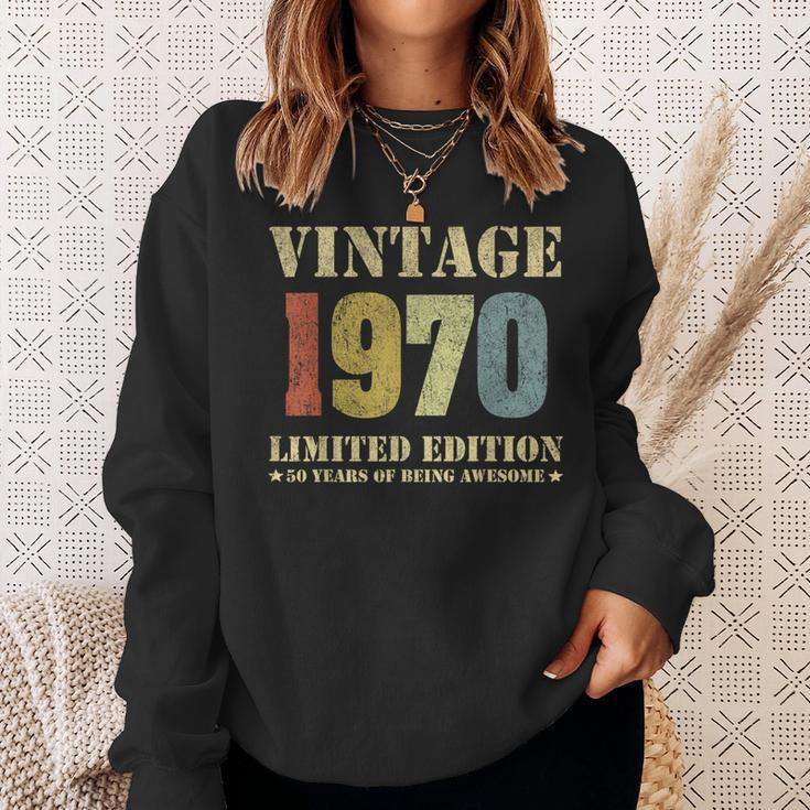 Vintage 1970 Clothes 50 Years Old Retro 50Th Birthday Sweatshirt Gifts for Her