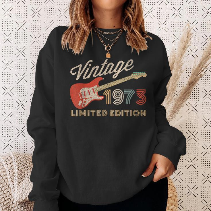 Vintage 1973 Limited Edition Guitar Year Of Birth Birthday Sweatshirt Gifts for Her