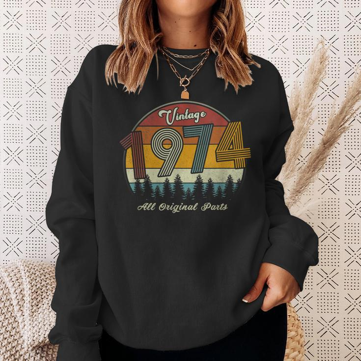Vintage 1974 All Original Parts 46Th Birthday Sweatshirt Gifts for Her
