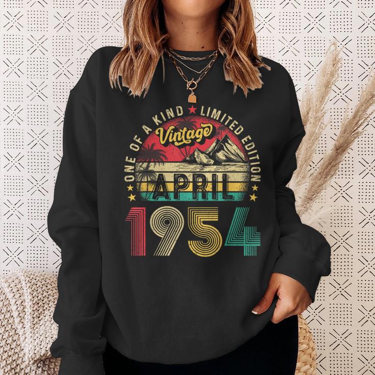 Vintage 70Th Birthday April 1954 70 Birthday Men Sweatshirt Gifts for Her