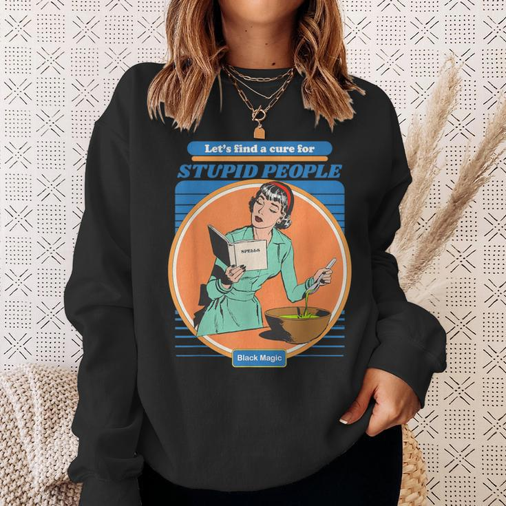Vintage Aesthetic Let's Find A Cure For Stupid People Sweatshirt Gifts for Her