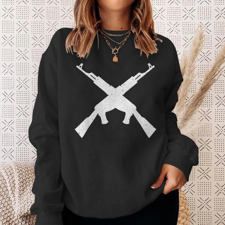 Vintage Ak-47 Auto Assault Rifle Gun Rights 2Nd Amendment Sweatshirt Gifts for Her