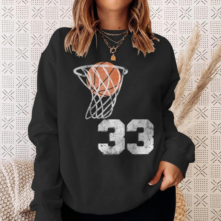 Vintage Basketball Jersey Number 33 Player Number Sweatshirt Gifts for Her
