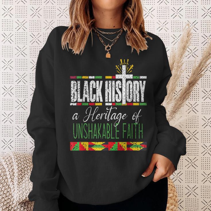 Vintage Black History A Heritage Of Unshakable Faith Bhm Sweatshirt Gifts for Her