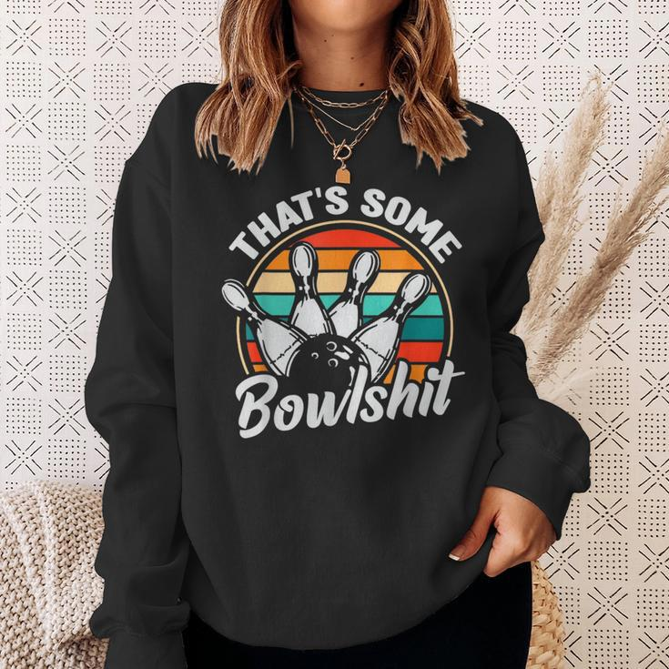 Vintage Bowling That's Some Bowlshit Retro Bowler Sweatshirt Gifts for Her