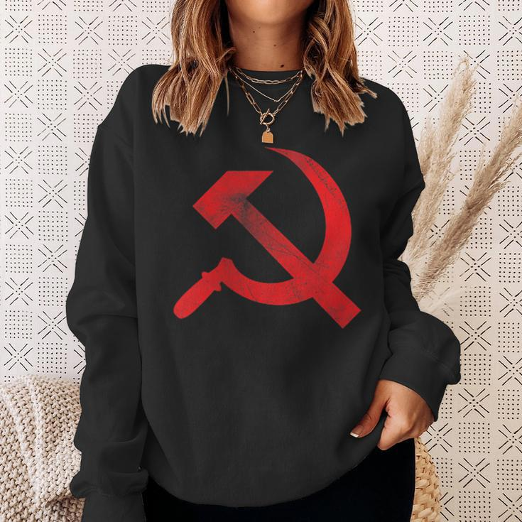 Vintage Cccp Ussr Hammer Sickle Flag Soviet Distressed Sweatshirt Geschenke für Sie