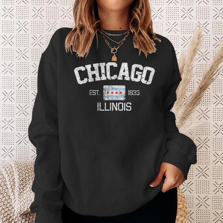 Vintage Chicago Illinois Est 1833 Souvenir Sweatshirt Gifts for Her
