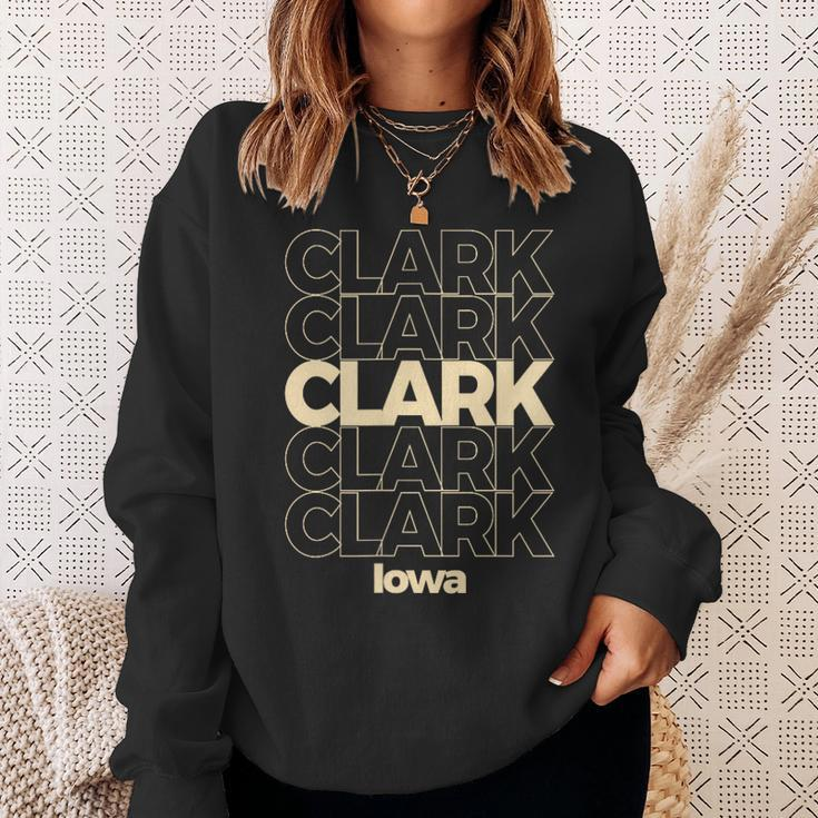 Vintage Clark Iowa Repeating Text Sweatshirt Gifts for Her