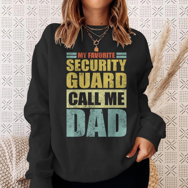 Vintage My Favorite Security Guard Calls Me Dad Father's Day Sweatshirt Gifts for Her