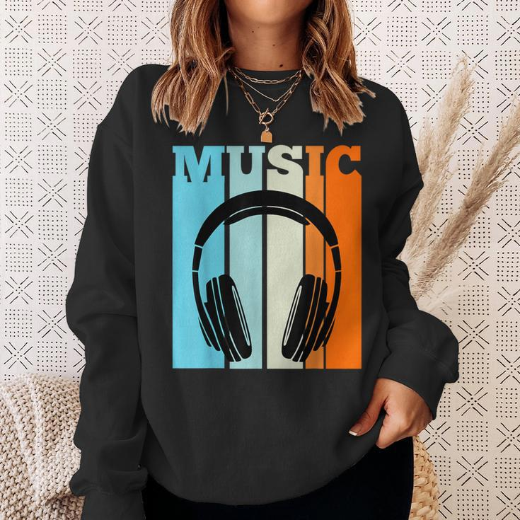 Vintage Headphones Hip Hop Music Rap Rapper Retro Sweatshirt Gifts for Her
