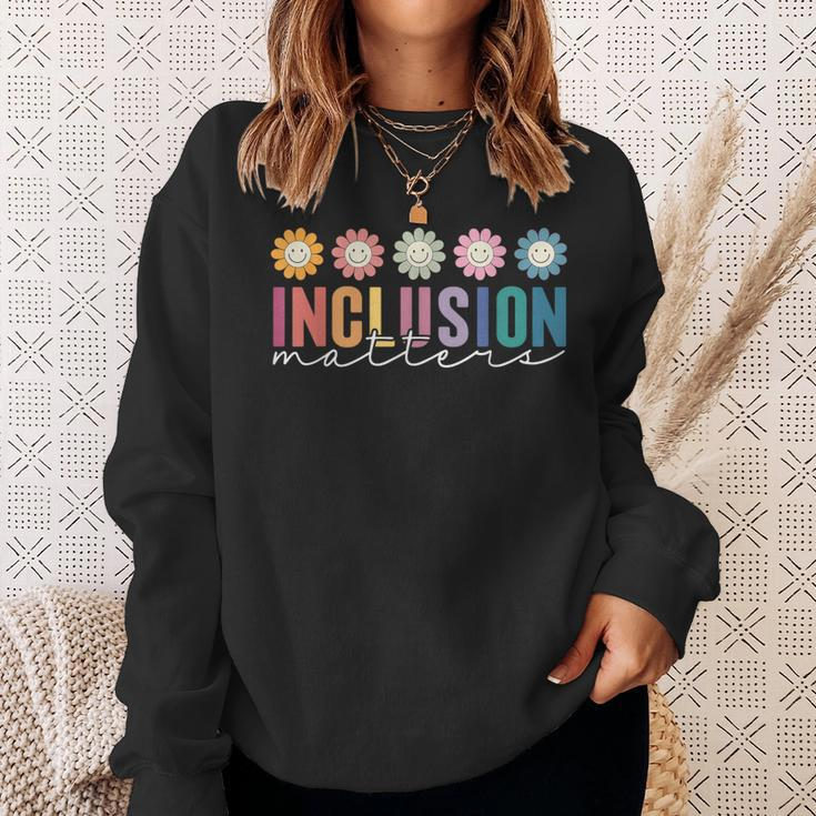 Vintage Inclusion Matters Special Education Neurodiversity Sweatshirt Gifts for Her