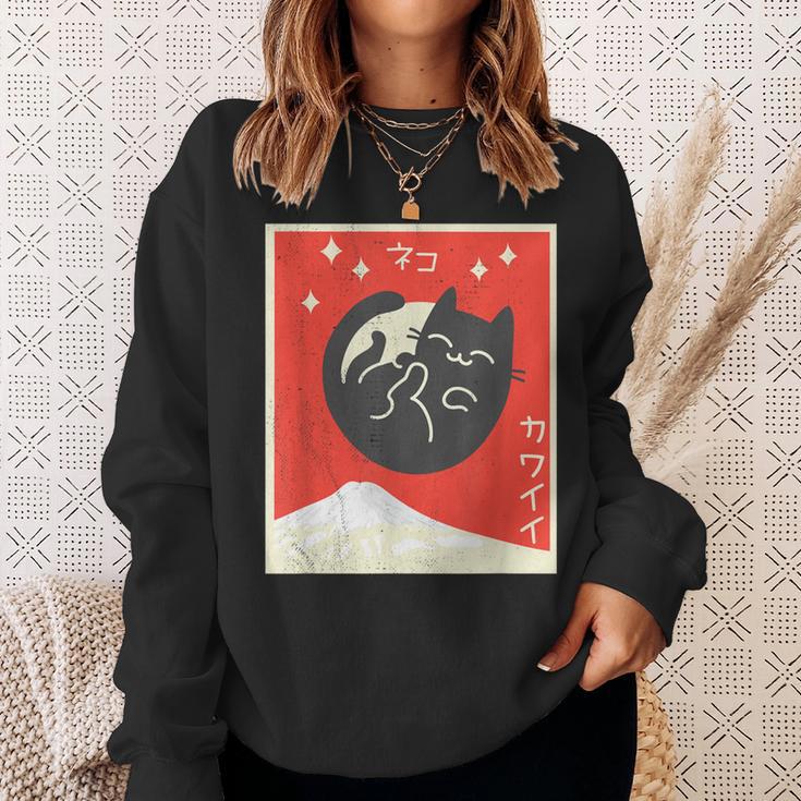 Vintage Japanese Cat Kawaii Anime Sweatshirt Gifts for Her