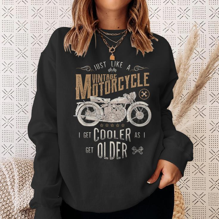 Vintage Motorcycle Cooler As I Get Older Biker Classic Bike Sweatshirt Gifts for Her