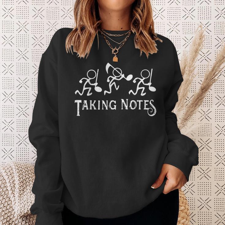 Vintage Musical Taking Notes Music Lovers Teachers Men Sweatshirt Gifts for Her