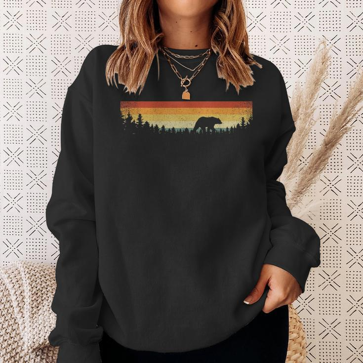 Vintage Nature Wildlife Animal Bear Trees Outdoor Forest Sweatshirt Gifts for Her