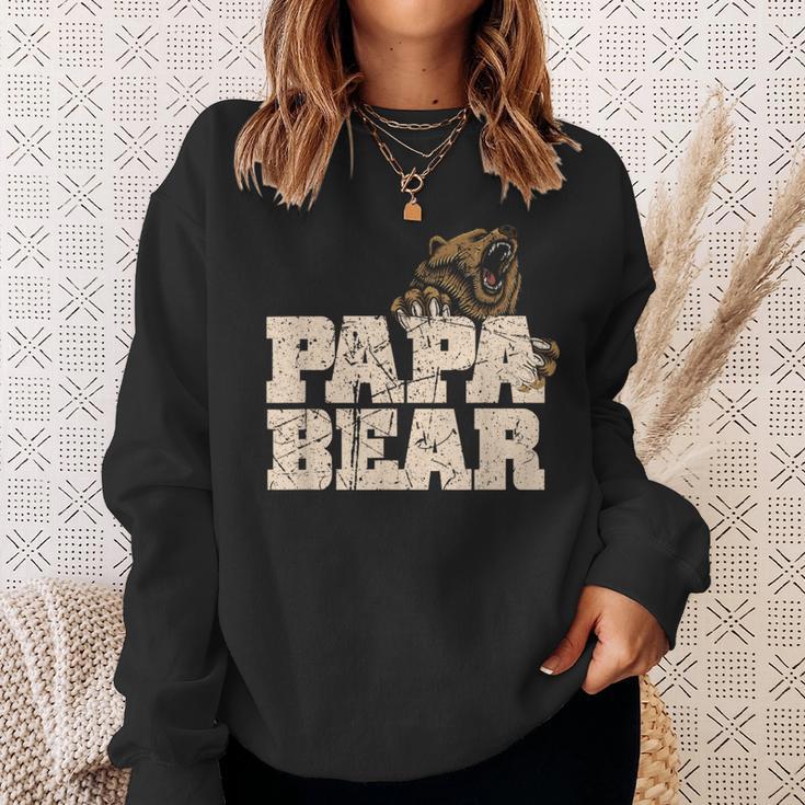 Vintage Papa Bär Familieatertag Papa Sweatshirt Geschenke für Sie