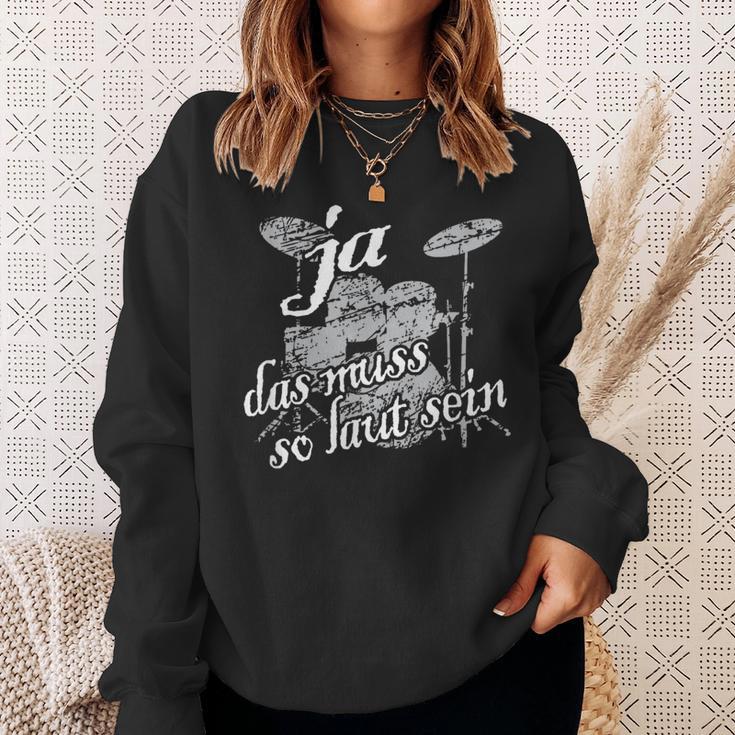 Vintage Percussion Drummer Drumset Das Muss So Lauten Sweatshirt Geschenke für Sie