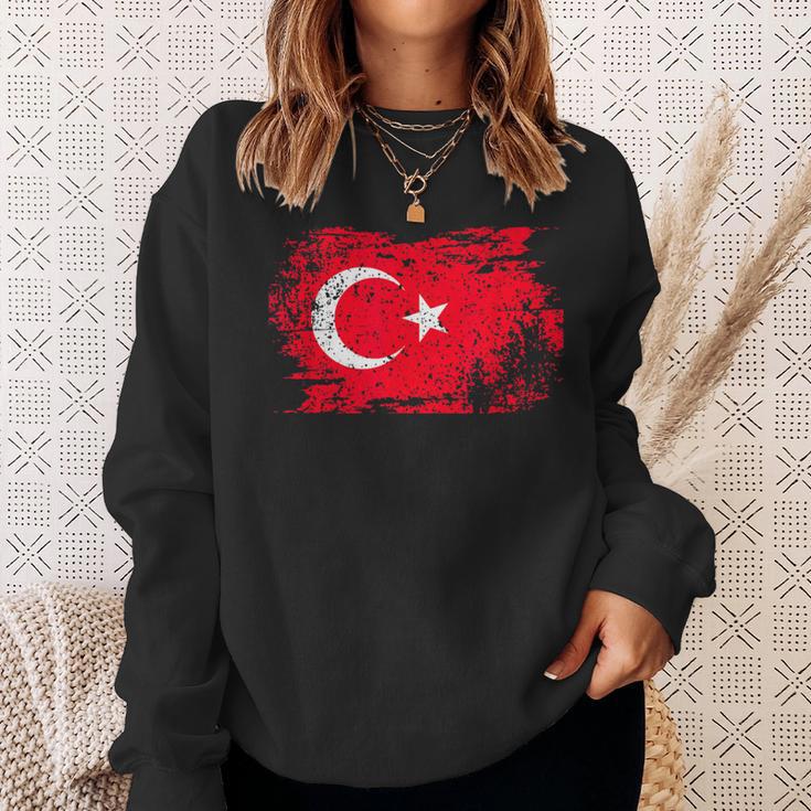 Vintage Pride Turkish Flag Turkey Sweatshirt Gifts for Her