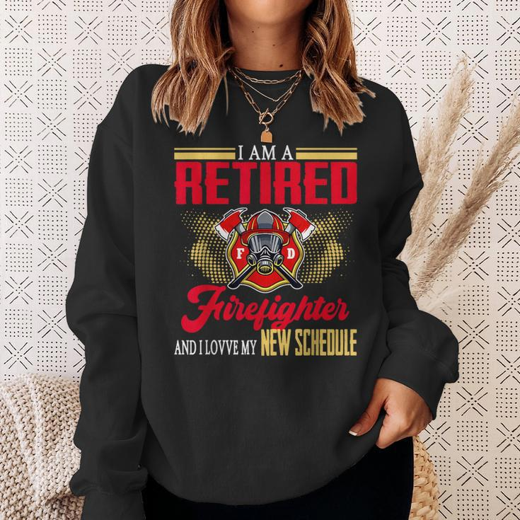 Vintage I Am Retired Firefighter And I Love My New Schedule Sweatshirt Gifts for Her