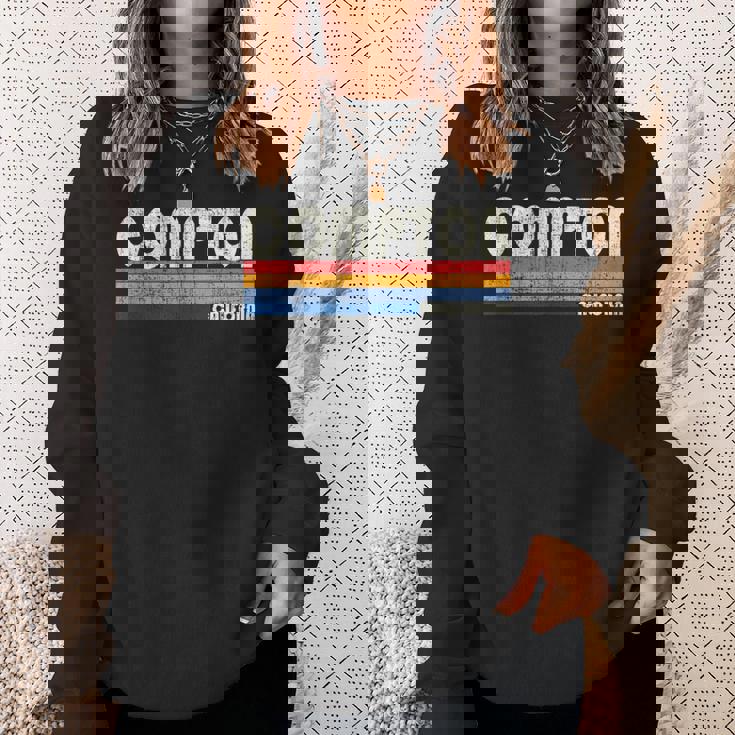 Vintage Retro 70S 80S Style Hometown Of Compton Ca Sweatshirt Gifts for Her
