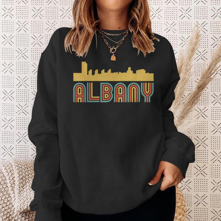Vintage Retro Albany New York Skyline Sweatshirt Gifts for Her