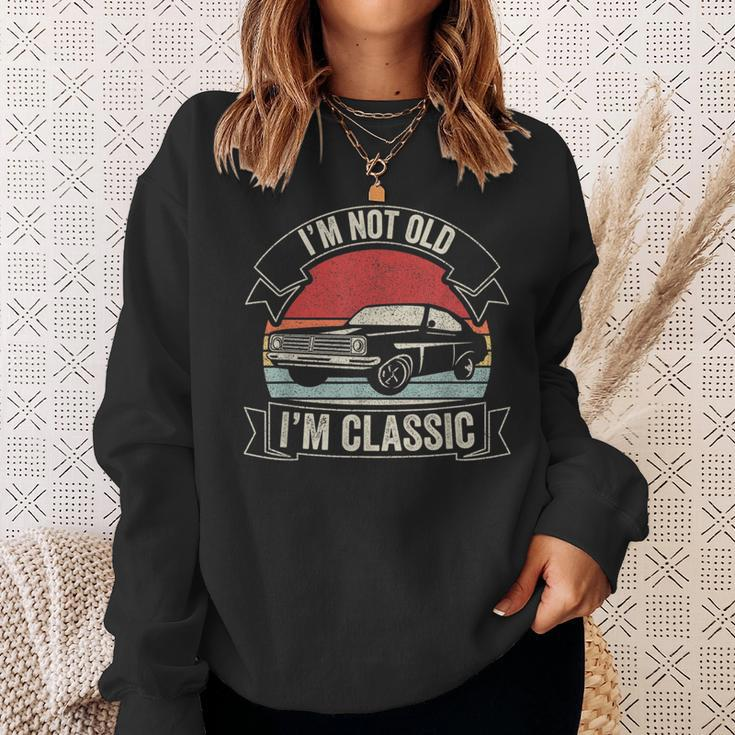 Vintage Retro I'm Not Old I'm Classic Car Graphic Print Sweatshirt Gifts for Her