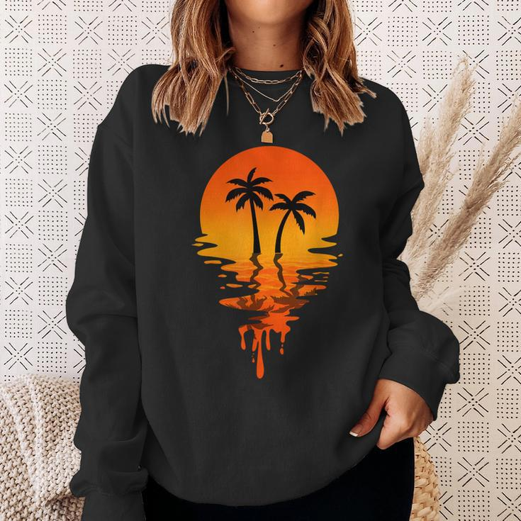 Vintage Retro Style Palm Tree Sweatshirt Gifts for Her
