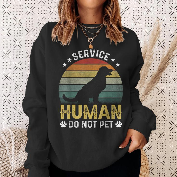Vintage Service-Human Do Not Pet Dog Lover Sweatshirt Gifts for Her