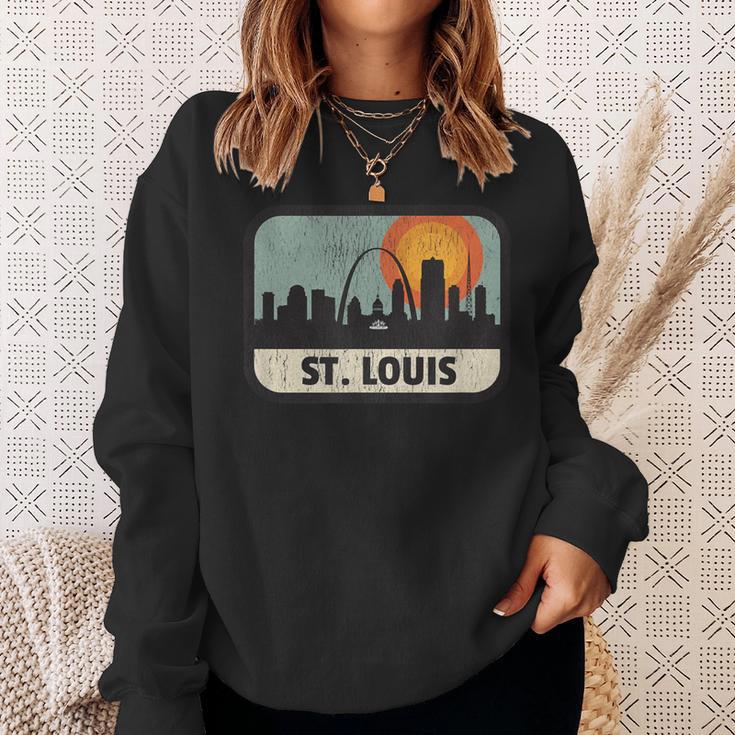 Vintage St Louis Missouri Downtown Skyline Retro 70S Sweatshirt Gifts for Her