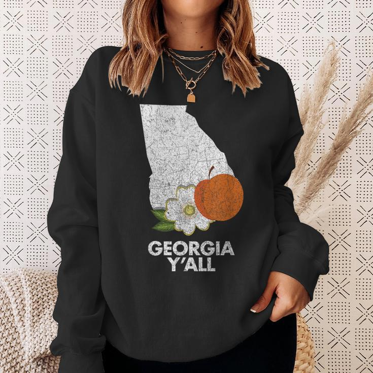 Vintage State Of Georgia Flag Peach Y'all Sweatshirt Gifts for Her